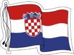 Aufkleber Länderfahne wehend - Croatia Kroatien - 301340 - Gr. ca. 80mm x 60mm