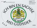 PVC-Aufkleber oval - Ich bin en Sachse mei Gudsder - 301389 - Gr. ca. 13 x 8,8cm - Stick Button Emblem Wappen
