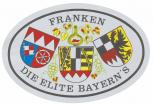 Aufkleber Wappen mit - FRANKEN DIE ELITE BAYERNS - 301445 - Gr. ca. 17,5 x 12cm