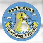 Auto-Aufkleber Stick Applikation Emblem Aufkleber rund mit Spiegelfolie "moin-moin TIMMENDORFER STRAND" NEU Gr. ca. 7.5cm (301496)
