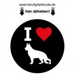 Aufkleber - I love Schäferhunde - Gr. ca. 45 mm - 307185