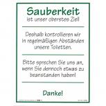 Hinweisschild - SAUBERKEIT ... - Gr. ca. 20 x 15 cm - 302068