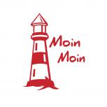 Auto-Aufkleber - Leuchtturm Moin Moin - 302979 Gr. 8,5cm x 10,5cm versch. Farben rot