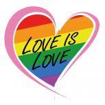 PVC-Aufkleber - Love is Love (Regenbogenfarben) - Gr. 3,5 x 3,5cm - 307170/5
