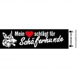 Aufkleber - Mein Herz schlägt für Schäferhunde - Gr. ca. 12 x 3,5 cm - 307180