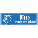 Warnschild  - Bitte Hände waschen - Gr. ca. 15 x 5 cm - 307528/1 - Schutz vor Viren und Bakterien