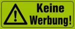PVC-Aufkleber - KEINE WERBUNG - 308022/4 - Gr. ca. 90 x 35 mm