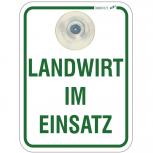 Schild mit Saugnapf für Windschutzscheibe - LANDWIRT IM EINSATZ - 308037/1