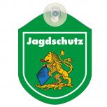 Einsatzschild Grün Windschutzscheibe incl. Saugnapf - JAGDSCHUTZ Bayern Wappen Löwe - 308194/4