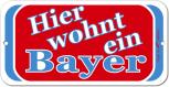 Türschild - Hinweisschild - Hier wohnt ein Bayer - Gr. ca. 14,5 x 7,5 cm - 308234-2 -