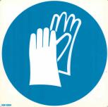 Hinweis- Schild Handschuhe benutzen Gr. 20 X 20 cm - 308304