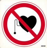 Schild mit Hinweis - Keine Herzschrittmacher -  Gr. 20 X 20 cm - 308361