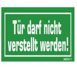 Schild - TÜR darf nicht verstellt werden - 308535-1 - Gr. 19,5 x 14,5 cm