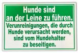 PST-Schild - Hunde sind an der Leine zu führen... - Gr. ca. 30 x 20 cm - 308611-1