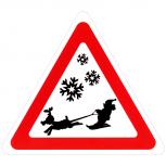 Schild Hinweisschild Vorsicht Weihnachtsmann auf Ski 308859/1 Gr. ca. 29,5cm x 34cm