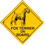 Schild mit Saugnäpfen - FOX TERRIER ON BOARD - 309102 - Gr. ca. 15 x 15 cm