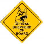 Schild mit Saugnäpfen - GERMAN SHEPHERD ON BOARD - 309105 - Gr. ca. 15 x 15 cm
