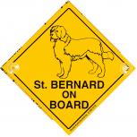 Schild mit Saugnäpfen - St. BERNARD ON BOARD - 309112 - Gr. ca. 15 x 15 cm
