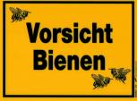 PST-Schild - Vorsicht Bienen - 309290/1 GELB - Gr. ca. 20cm x 15cm - Kunststoffschild - Imker Biene Bee Honey