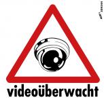Hinweisschild Schild - Videoüberwacht - Gr. ca. 7 cm  x 7 cm - 309344