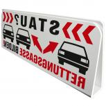 Klemmschild fuer Sonnenblende Auto - STAU Rettungsgasse bilden - 309519  Gr. ca. 29,5cm x 10cm x 2,5cm