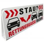 Klemmschild fuer Sonnenblende Auto - STAU Rettungsgasse bilden - 309519  Gr. ca. 29,5cm x 10cm x 2,5cm