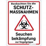 Schild Hinweisschild - Schutzmaßnahmen Seuchenbekämpfung Vogelgrippe - 309821/4 - Gr. 40 x 30 cm