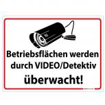 Schild - Betriebsflächen werden durch Video/Detektiv überwacht - 309834 - Gr. 40 x 30 cm