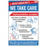 Warnschild  - Infektiionsschutz We Take Care... - Gr. ca. 20 x 30 cm - 309893 - Schutz vor Viren und Bakterien