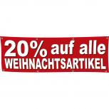 Banner Werbebanner - 20 % auf alle Weihnachsartikel - 3x1m - Spannband - 309930