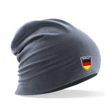 Longbeanie Slouch-Beanie Sommerbeanie mit Textildruck Wappen - GERMANY - SB55043