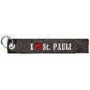 Filz-Schlüsselanhänger mit Stick I Love St.Pauli Gr. ca. 17x3cm 14224 braun