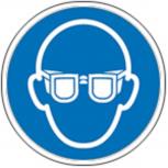 Schild Gebotszeichen nach ISO 7010 - Augenschutz benutzen - 320064 rund Gr. ca. 20cm