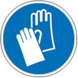 Schild Gebotszeichen nach ISO 7010 - Handschutz benutzen - 320069 rund Gr. ca. 20cm