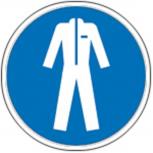 Schild Gebotszeichen nach ISO 7010 - Schutzkleidung benutzen - 320070 rund Gr. ca. 20cm