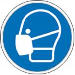 Schild Gebotszeichen nach ISO 7010 - Maske benutzen - 320076 rund Gr. ca. 20cm