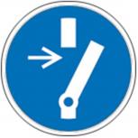 Schild Gebotszeichen nach ISO 7010 - vor Wartung/Reparatur freischalten - 320081 rund Gr. ca. 20cm