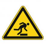 Schild Warnzeichen nach ISO 7010 - Warnung vor Hindernissen am Boden - 320287 Gr. ca. 19cm x 16cm