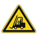 Schild Warnzeichen nach ISO 7010 - Warnung vor Flurförderzeugen - 320294 Gr. ca. 19cm x 16cm