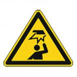 Schild Warnzeichen nach ISO 7010 - Warnung vor Hindernissen im Kopfbereich - 320337 Gr. ca. 27cm x 24cm
