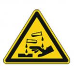 Schild Warnzeichen nach ISO 7010 - Warnung vor ätzenden Stoffen - 320303 Gr. ca. 19cm x 16cm