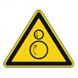 Schild Warnzeichen nach ISO 7010 - Warnung vor gegenläufigen Rollen - 320305 Gr. ca. 19cm x 16cm
