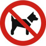 Schild Verbotszeichen nach ISO 7010 - das Mitführen von Hunden ist verboten - 320499 rund Gr. ca. 20cm