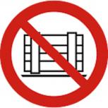 Schild Verbotszeichen nach ISO 7010 - Abstellen oder Lagern verboten - 320501 rund Gr. ca. 20cm