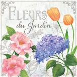 Servietten 20er Set - TISSUE mit Motiv -Fleurs du Jardin- 33733 Gr. ca. 33x33cm