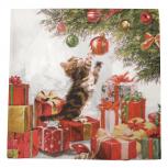 Tissue Servietten 20er-Pack Weihnachten Geschenke Katze 33x33cm 33737