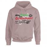 Kapuzen-Sweatshirt Hoodie mit Print - Kein Frieden ohne Gerechtigkeit keine Gerechtigkeit ohne Befreiung - 36062 Rauchrosa Gr. S-2XL