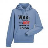 Kapuzen-Sweatshirt Hoodie mit Print - WAR: The only thing NOT made in China - 36070 blau denim Gr. S-2XL