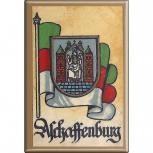 Küchenmagnet - Wappen Aschaffenburg - Gr. ca. 8 x 5,5 cm - 37506 - Magnet Kühlschrankmagnet