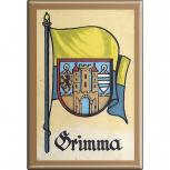 Küchenmagnet - Wappen Grimma - Gr. ca. 8 x 5,5 cm - 37529 - Magnet Kühlschrankmagnet